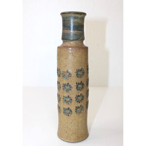 Vintage LEAL Mid Century Studio Pottery Vase MCM Stoneware Hand Thrown 8.75"